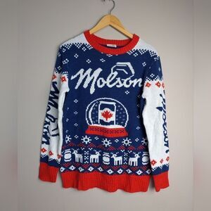 Vintage Molson christmas sweater Canadian beer size large 2005